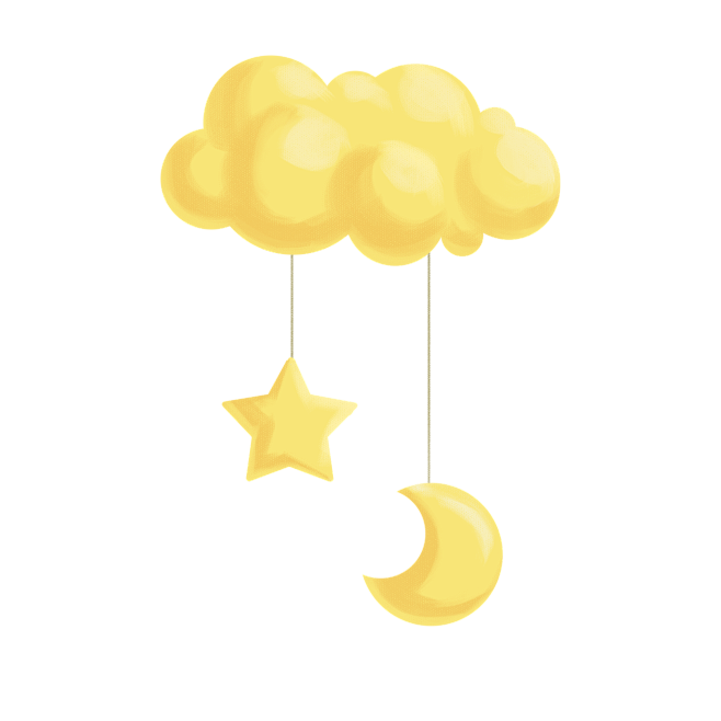 卡通星星 月亮 白云