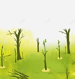 手绘创意春季小树萌芽插画 设计图片 免费下载 页面网页 平面电商 创意素材