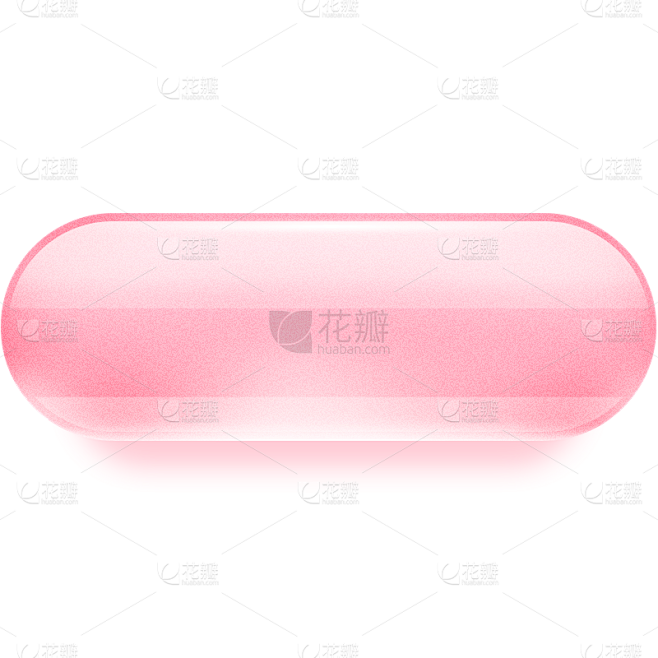 通用插画透明肌理立体按钮边框粉色水晶玻璃...