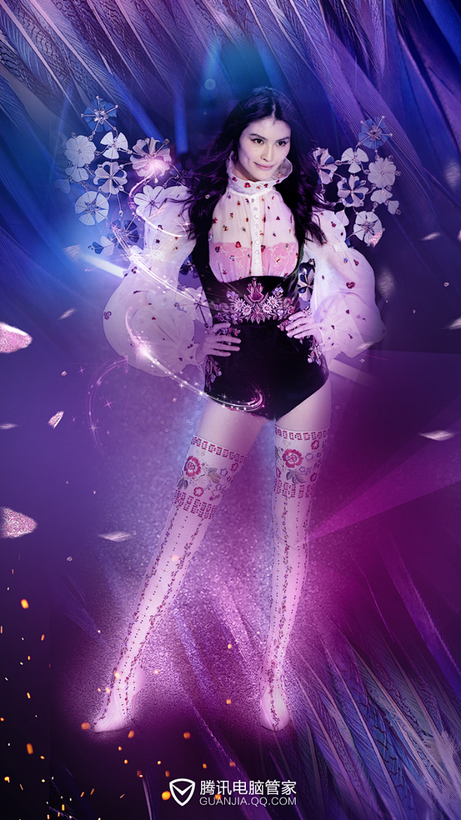 维多利亚的秘密海报手机壁纸何穗750x1334