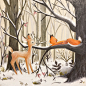 Little fox and deer