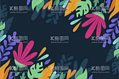 棕榈树叶背景  - 源文件下载【酷图网】海边,椰树,沙滩,海边背景,日落,棕榈树,热带,花卉,棕榈树叶,热带花卉,夏日花卉,海洋元素,芭蕉叶,棕榈树叶背景