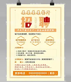 饭店餐品酒店招人招聘海报  - 源文件下载【酷图网】饭店,餐厅,饭馆,酒店,招聘招人,海报,应聘,聘任