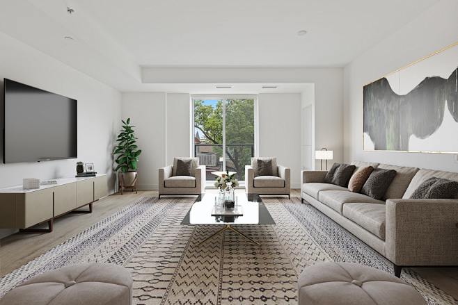 living room with whi...