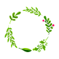 【点击下载大图PNG】手绘花环PNG免扣素材合集包 Floral Wreaths