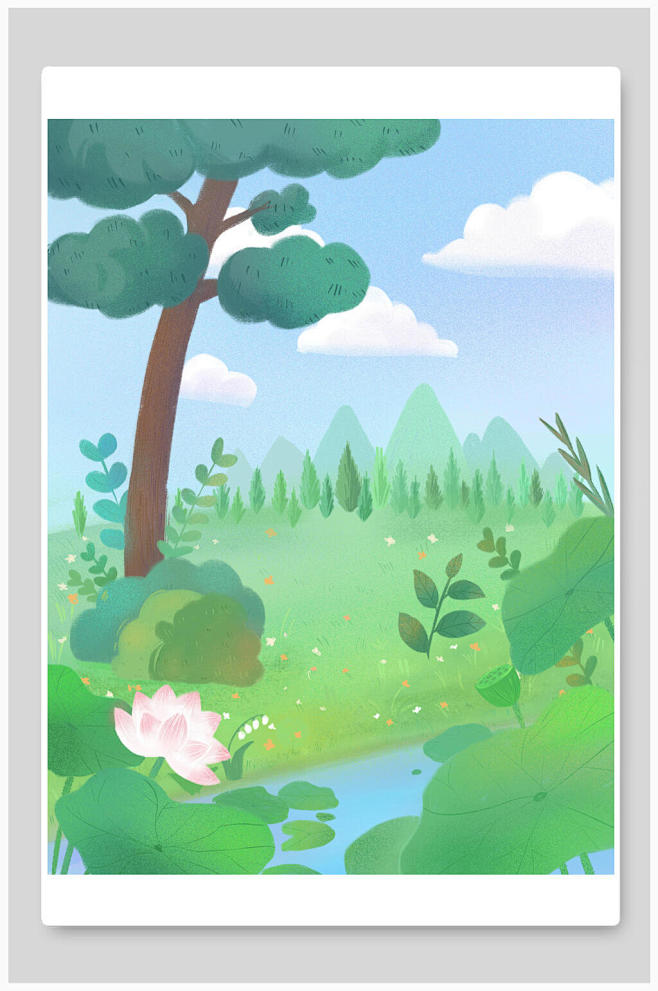 春天春季插画背景素材