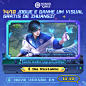 Photo by Honor of Kings Brasil on October 10, 2023. May be a cartoon of 1 person and text that says 'HONOR KINGS 14/10 JOGLIE E GANHE LIM VISLIAL GRATIS DE ZHLIANGZI FRARE ZHUANGZI FANTASIA DE CARPAS preciso atualizar ojogo para participar 1 Dia Restante 