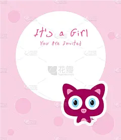 可爱小猪宝宝到来公告留言卡向量