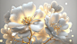 white-flowers-with-gold-3d-beautiful-background-with-flowers-generative-ai