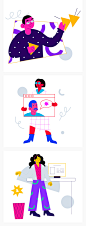 时尚艺术扁平个性人物几何元素网页UI插画Sketch格式AI格式素材-淘宝网