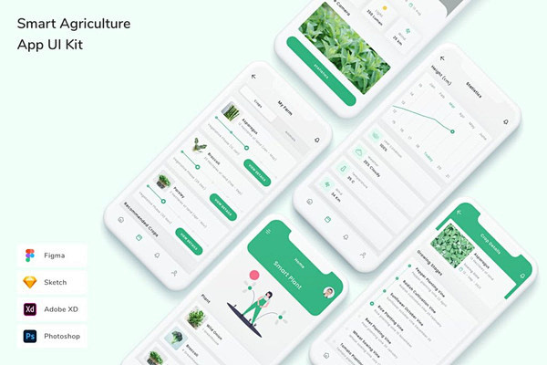 智能农业 App UI Kit (FIG,PSD,SKETCH,XD)