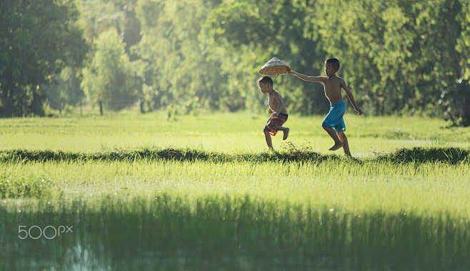 Two children running...