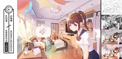 0凉风习习的生日宴-名动漫网络4+28班的同学们这次绘制了原创二次元插画，经历了4个月的学习，实现了从线稿一口气画到色彩的全流程体验！难度upup！这不仅要求同学们对画面从头到尾有稳定的掌控力，还需要对学过的理论知识活学活用！也是名动漫对课程品质提出更高要求的体现。