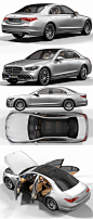 2021奔驰Mercedes-benz S400d汽车3D模型（OBJ,FBX,MAX） 