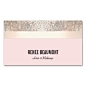 Bold Chic Modern Sequin Gold and Pink Striped Double-Sided Standard Business Cards (Pack Of 100) Perfect networking card for hairstylists, beauty salons, makeup artists, cosmetologists, fashion stylists, dancers and more. #businesscards