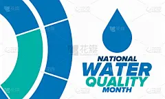 8月全国水质月。月研究水。源头、节约、净化水。高质量的水。在美国庆祝。海报、卡片、横幅、插图。向量