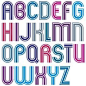 Colorful uppercase letters with rounded corners, bold striped fo - Stock , #affiliate, #letters, #rounded, #Colorful, #uppercase #AD