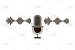 带声波隔离图标的麦克风