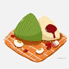 端午节节日粽子食物插画图片大小2000x2000px 图片尺寸1.06 MB 来自PNG搜索网 pngss.com 免费免扣png素材下载！端午节#红枣#美食插画#蜜枣粽#糯米#手绘粽子#咸鸭蛋#装饰图案#桌布#粽子卡通#
