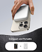 Amazon.com: Baseus 6000mah Magnetic Portable Charger Compact PD 20W USB C Fast Charging Power Bank White & Black : 手机和配件