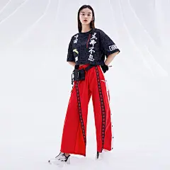 安踏女裤星标系列梭织休闲长裤