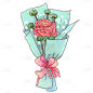 水彩风-花店元素-花束