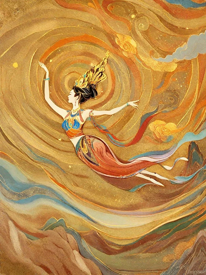 奇域AI｜遇见敦煌之飞天仙女-花瓣网