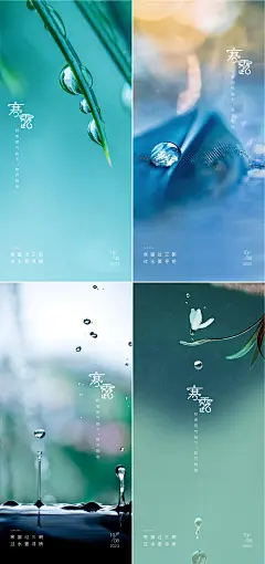 寒露24节气水珠海报-设计素材-shejisc.cn