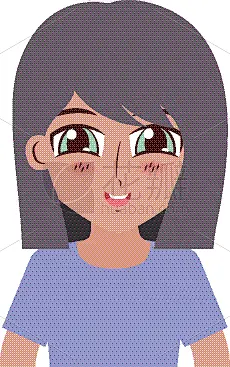 日本漫画风格,女孩,分离着色,可爱的,肖像,图像,可爱,自然美,性格,面部表情