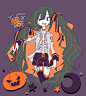 miku~ Happy Halloween! Treat！Trick！！！「Happy Halloween」  Pixiv ID：65686354  笹森まこと（可放大）