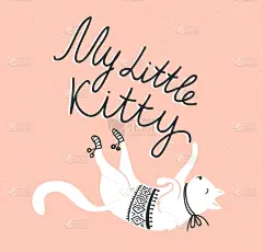 可爱的,白色,文字,猫,高雅,贺卡,宠物,明信片,粉色,爱