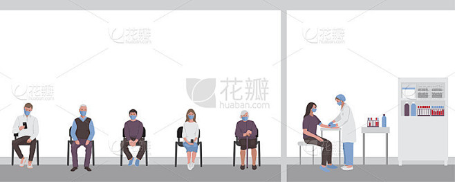 在实验室采血。矢量图