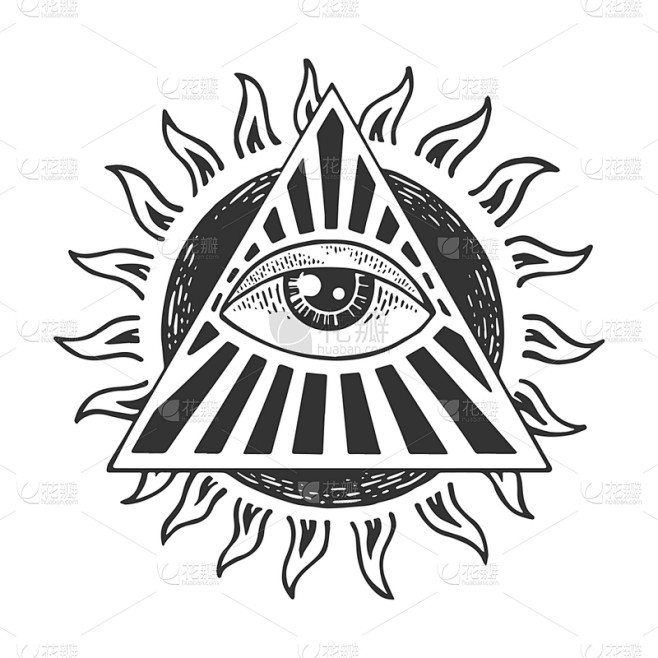草图,雕刻图像,普罗维登斯,人的眼睛,木...
