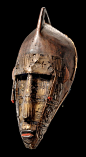 Africa | Mask from the Marka people of Mali | Wood, punched copper sheet and fiber