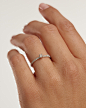SOLSTICE 钻石和白金戒指 - 18K solid white gold
