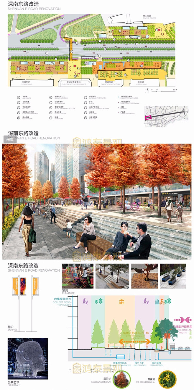 城市大道路景观方案设计文本道路绿道景观提...