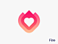 Heart + fire logo concept for dating app  2