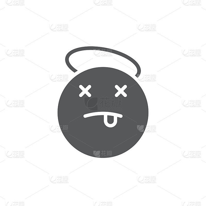 死亡的表情符号矢量图标符号孤立的白色背景