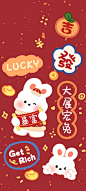 吉 暴富 大展宏兔 2023 新年 高清 可爱 手机 壁纸