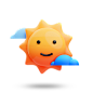 卡通免抠3D立体夏天暑假海边度假冲浪沙滩旅游插画图标设计素材-淘宝网