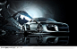 名车跑车-时尚奥迪Audi R8跑车海报设计