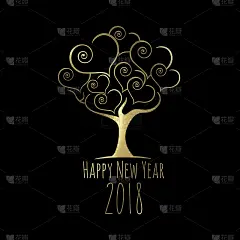 新年快乐树插图