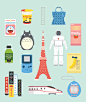 Japan Icons Illustration : PRESENT : A series of iconic illustration about Japanese Culture.