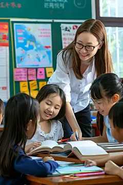 孩童家教人物图片摄影图