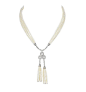 Cartier Agrafe Double Motif necklace in 18ct white gold with freshwater pearls and pavéd with diamonds.@北坤人素材