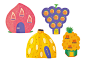 illustrazione editoriale Tai Pera fruits apple banana lemon passion fruit watermelon