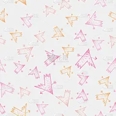 抽象的无缝模式的粉红色心在白色的背景。可用于壁纸，图案填充，网页背景，表面纹理。爱情插图心手绘背景。