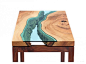 茶几简约现代实木餐桌创意家具 客厅艺术原木小桌子 设计师茶机卓-淘宝网