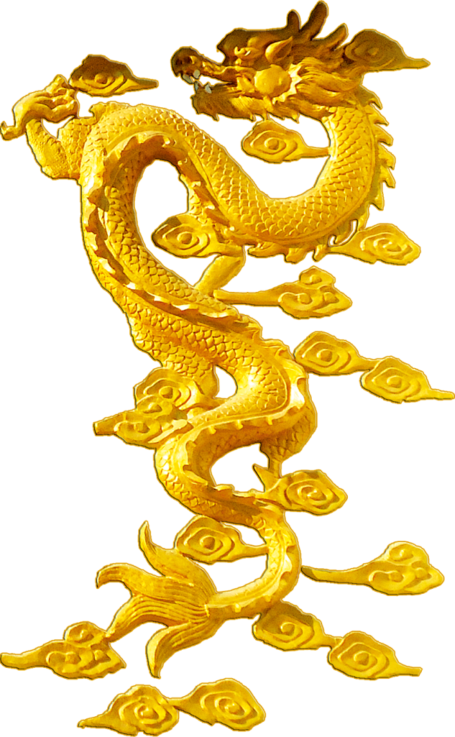 金色的龙尊贵奢华帝王风范金龙png免抠图金色龙中国风龙浮雕双龙戏珠