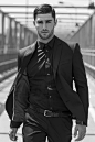 Ricardo Baldin...men's black on black suit style: #欧美# #欧美风# #欧美街拍# #欧美头像# #欧美模特# #英伦# #英伦风# #大叔控# #型男# 